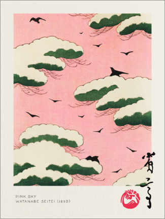 Lærredsbillede  Japandi - Pink Sky - Watanabe Seitei