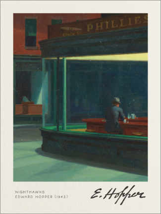 Plakat  Nighthawks (Natteravne, detalje) - Edward Hopper