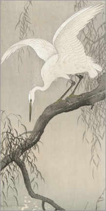 Plakat White Heron on Branch, ca. 1900