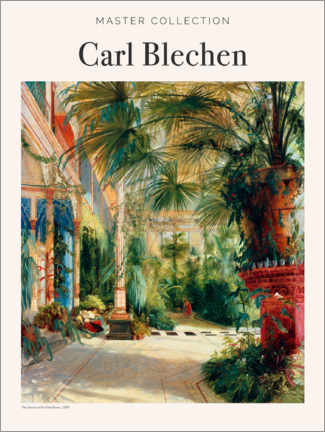 Print på træ  Carl Blechen - The Interieur of the Palm House, 1833 - Carl Blechen