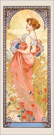 Lærredsbillede  The Seasons (1900): Summer - Alfons Mucha