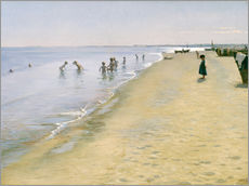 Selvklæbende plakat  Sommerdag ved Skagens Sønderstrand - Peder Severin Krøyer