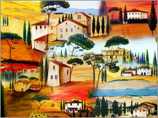 Selvklæbende plakat  Tuscany Collage - Christine Huwer