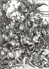 Selvklæbende plakat  De fire apokalyptiske riddere - Albrecht Dürer