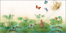 Selvklæbende plakat  Tommelise og sommerfuglen - Kestutis Kasparavicius