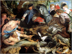 Galleritryk  Hunting a Wild Boar - Peter Paul Rubens