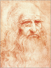 Selvklæbende plakat  Portrait of a Man in Red Chalk (selvportræt) - Leonardo da Vinci