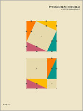 Selvklæbende plakat  Pythagorean theorem - Jazzberry Blue