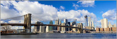Selvklæbende plakat  Panoramic Brooklyn Bridge and Manhattan skyline