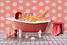 Selvklæbende plakat  I badekaret - Monika Jüngling