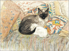 Selvklæbende plakat  Siamese Cat and her kitten - Théophile-Alexandre Steinlen