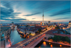 Selvklæbende plakat  Berlin panorama to the sunset - Dennis Stracke