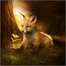 Galleritryk  Little fox and the flower - Elena Dudina