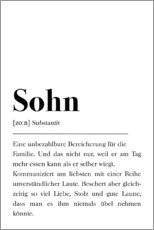Plakat Definition Sohn (tysk)