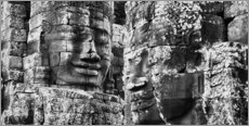 Plakat Stone ansigter i Bayon Temple, Cambodja