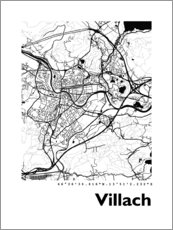 Plakat Map of Villach
