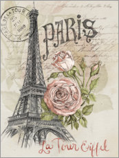 Lærredsbillede  Paris and the Eiffel Tower - Jennifer Parker