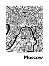 Lærredsbillede  City map of Moscow - 44spaces