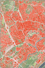 Akrylbillede  City map of Vienna, colorful - PlanosUrbanos
