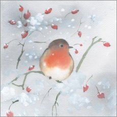 Plakat Robins in winter