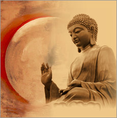 Selvklæbende plakat  Buddha III - Christine Ganz