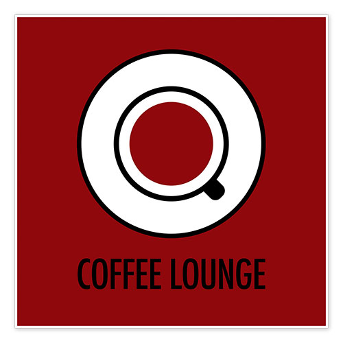 Plakat Coffee lounge, rød