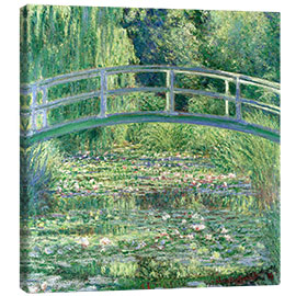 Lærredsbillede  Den japanske gangbro over åkandedammen - Claude Monet
