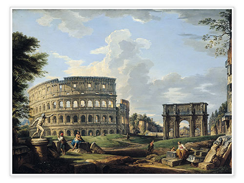 Plakat Colosseum og Konstantinske Bue