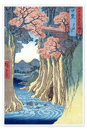 Plakat  The monkey bridge in the Kai province - Utagawa Hiroshige
