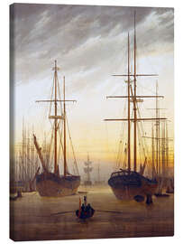 Lærredsbillede  View of a harbor - Caspar David Friedrich