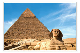 Plakat Sphinx in front of the Great Pyramid