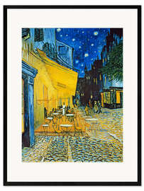 Kunsttryk i ramme  Cafeterrasse om aftenen - Vincent van Gogh