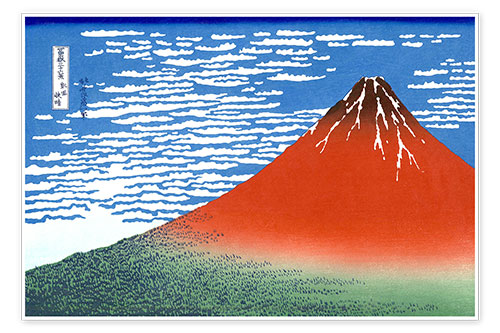 Plakat Fine Wind, Clear Morning (Red Fuji)
