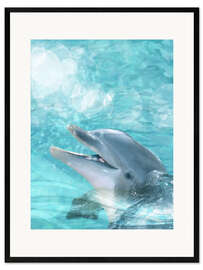 Kunsttryk i ramme  Dolphin - Humor - Dolphins DreamDesign
