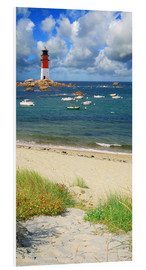 Print på skumplade  Little harbor at the lighthouse - Monika Jüngling