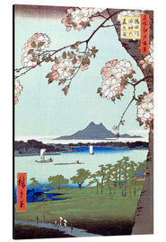 Print på aluminium  Masaki and the Suijin Grove by the Sumida River - Utagawa Hiroshige