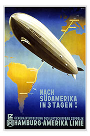 Plakat  Hamburg Amerika Linie - Graf Zeppelin - Vintage Travel Collection