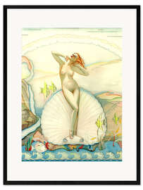 Kunsttryk i ramme  Venus in a Half Shell - Alberto Vargas