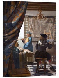 Lærredsbillede  Allegori over malerkunsten - Jan Vermeer