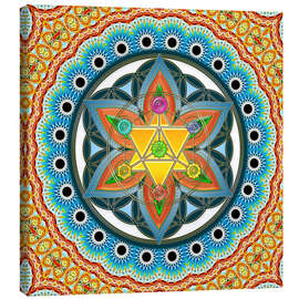 Lærredsbillede  Merkaba, Flower of Life, Sacred Geometry, Chakras - Lava Lova