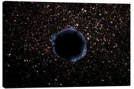 Lærredsbillede  Et sort hul i en kuglehob