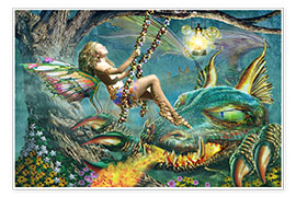 Plakat Dragon and fairy swing