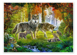 Plakat  Summer Wolf Family - Jan Patrik Krasny