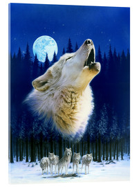 Akrylbillede  Howling wolf - Robin Koni