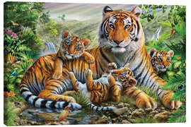 Lærredsbillede  Tiger and Cubs - Adrian Chesterman