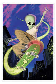 Plakat  Alien skateboarder - Alien Invasion