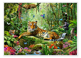 Plakat  Tiger i junglen - Adrian Chesterman