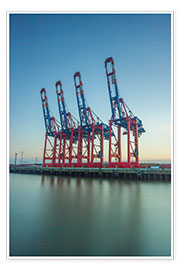 Plakat  4 port cranes Eurokai Hamburg - Dennis Stracke
