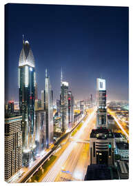 Lærredsbillede  Dubai city skyline at night, United Arab Emirates - Matteo Colombo