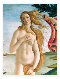 Plakat  Venus' fødsel (detalje) I - Sandro Botticelli
